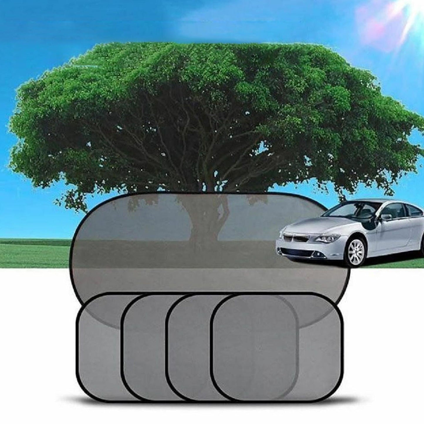 5pcs Car Side and Rear Window Sun Shade Mesh