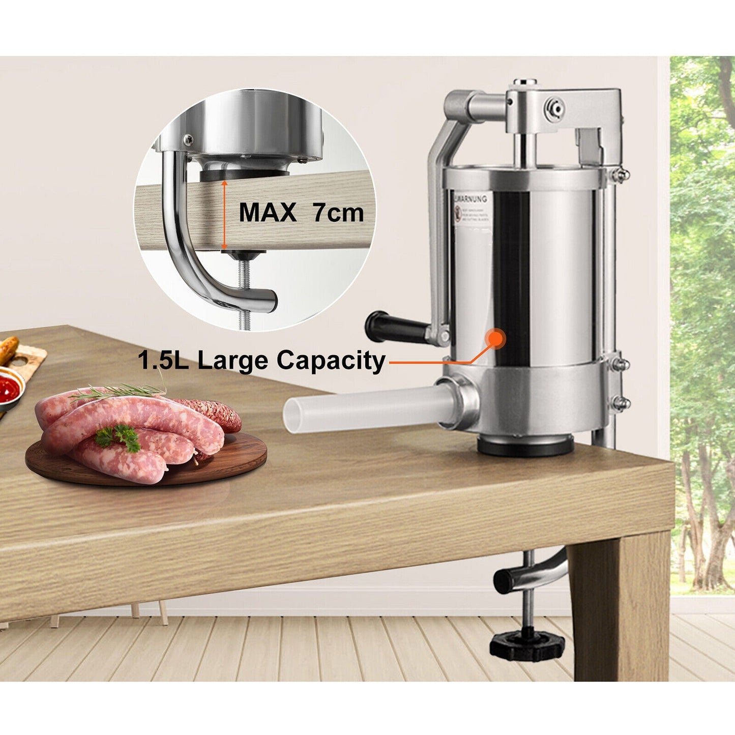 Homemade Sausage Making Machine 2.5LB Stainless Steel Filler
