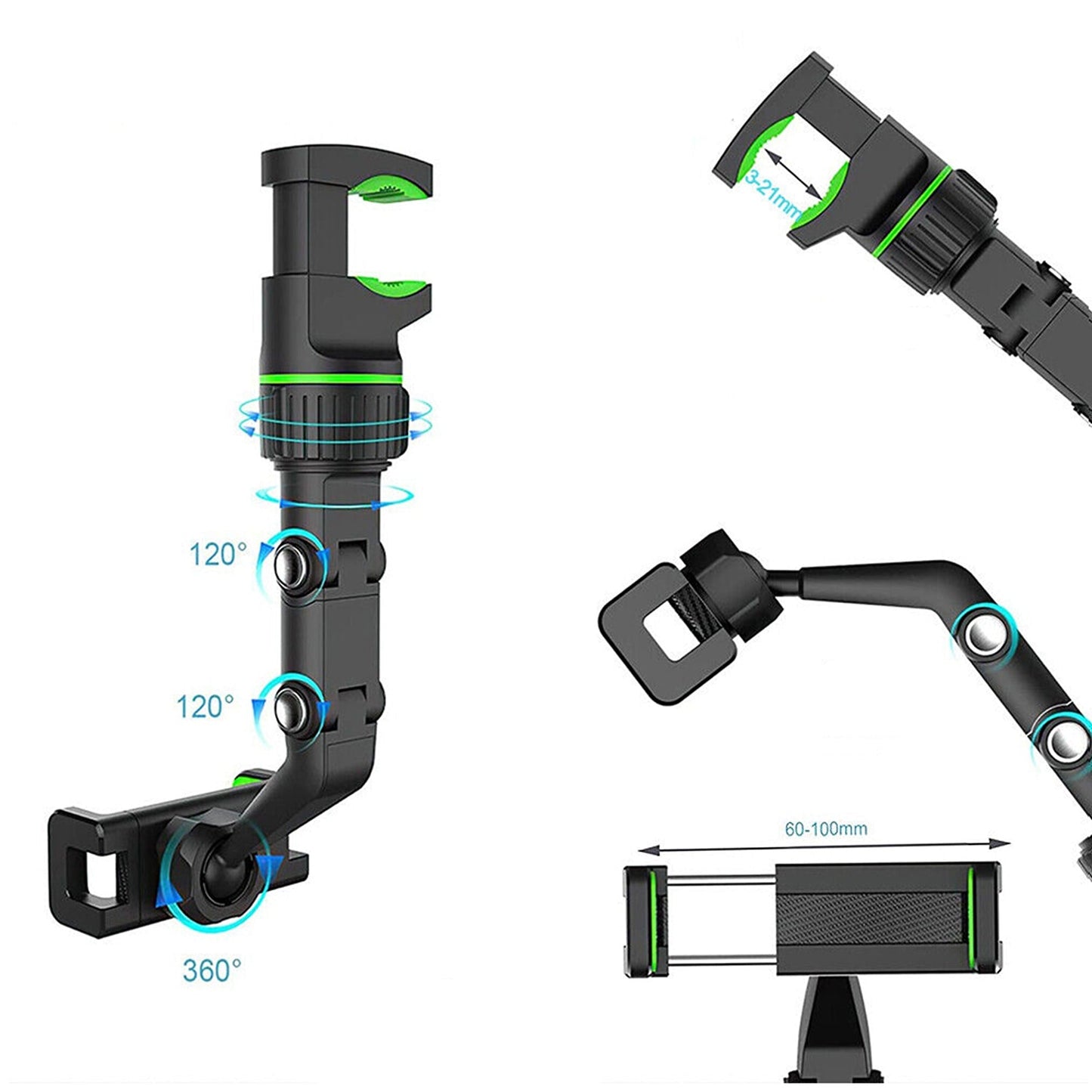 Multifunctional Car Rear View Mirror Mount Universal Phone Holder Stand