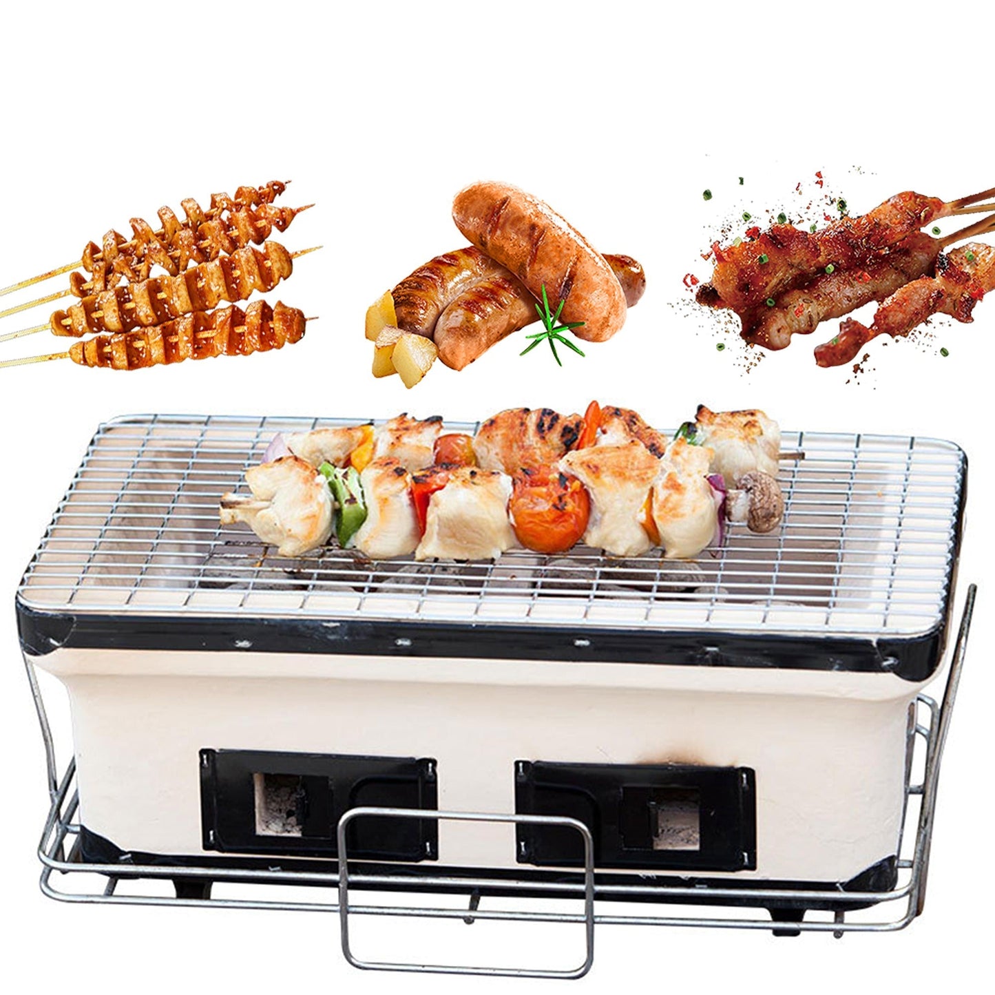 Japanese Tabletop Ceramic Hibachi BBQ Grill Smoker Charcoal Barbecue