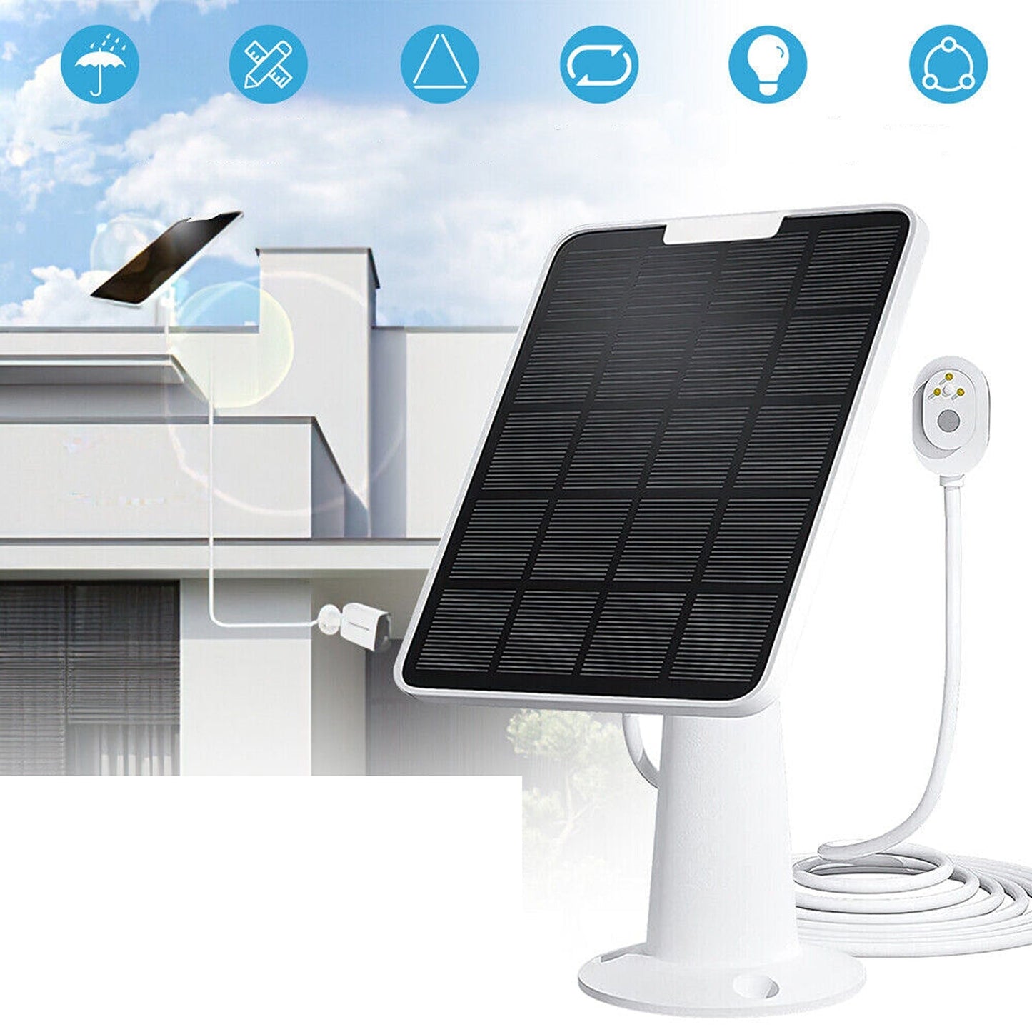 4W Solar Panel Charger for Arlo Security Cameras Pro 3 Pro 4 Ultra