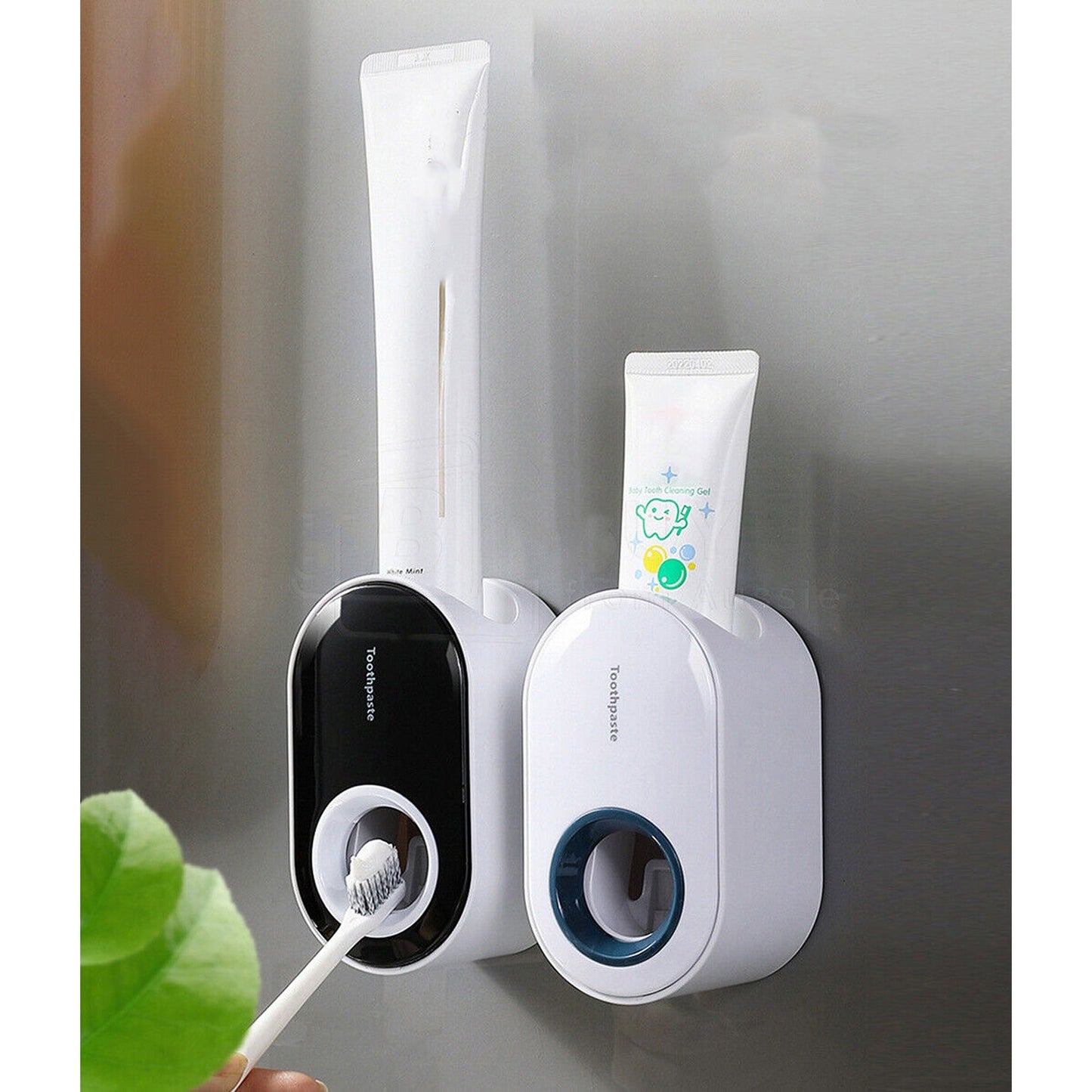 Wall-Mounted Automatic Toothpaste Dispenser and Toothbrush Holder