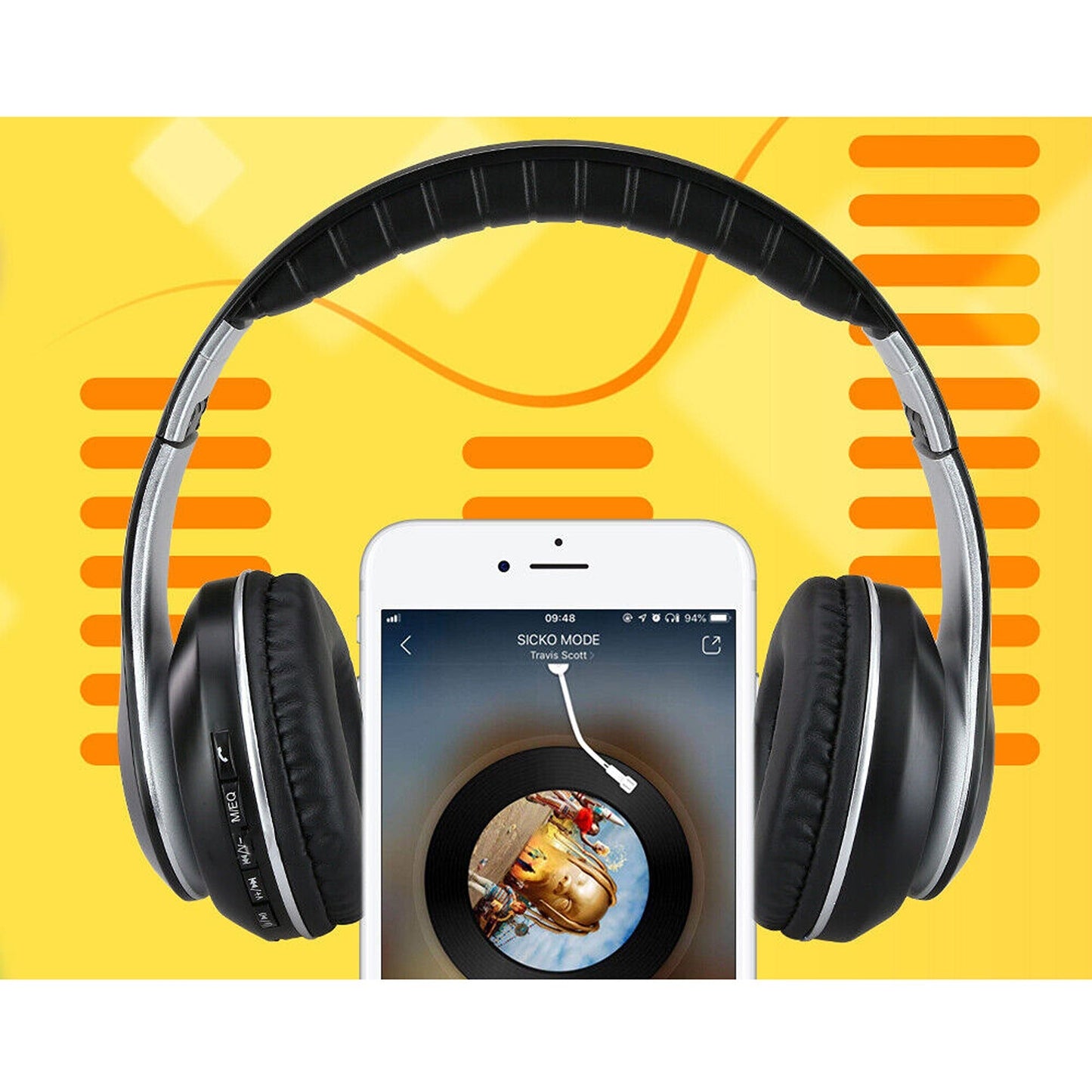 Rechargeable Bluetooth Wireless Headphones with Microphone