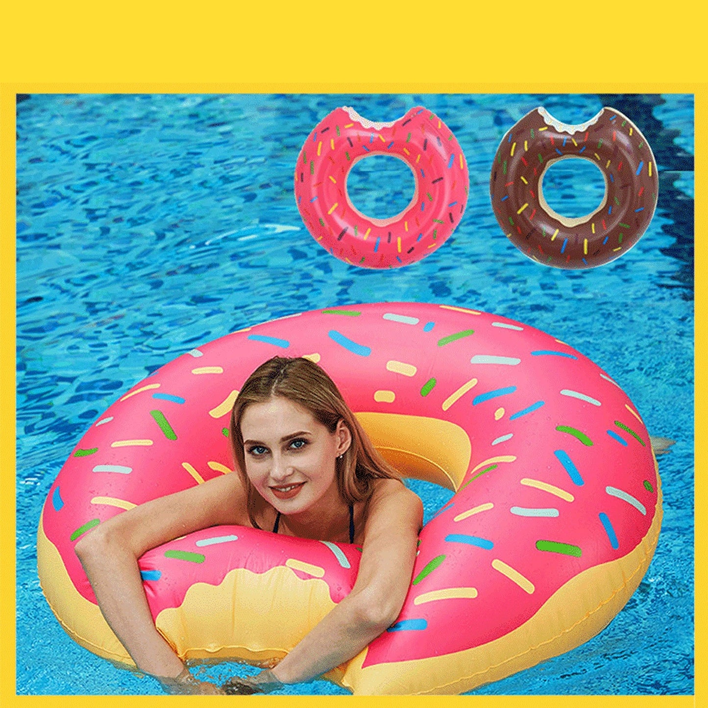Giant Adult Inflatable Donut Pool Float Swimming Ring Lounge Bed