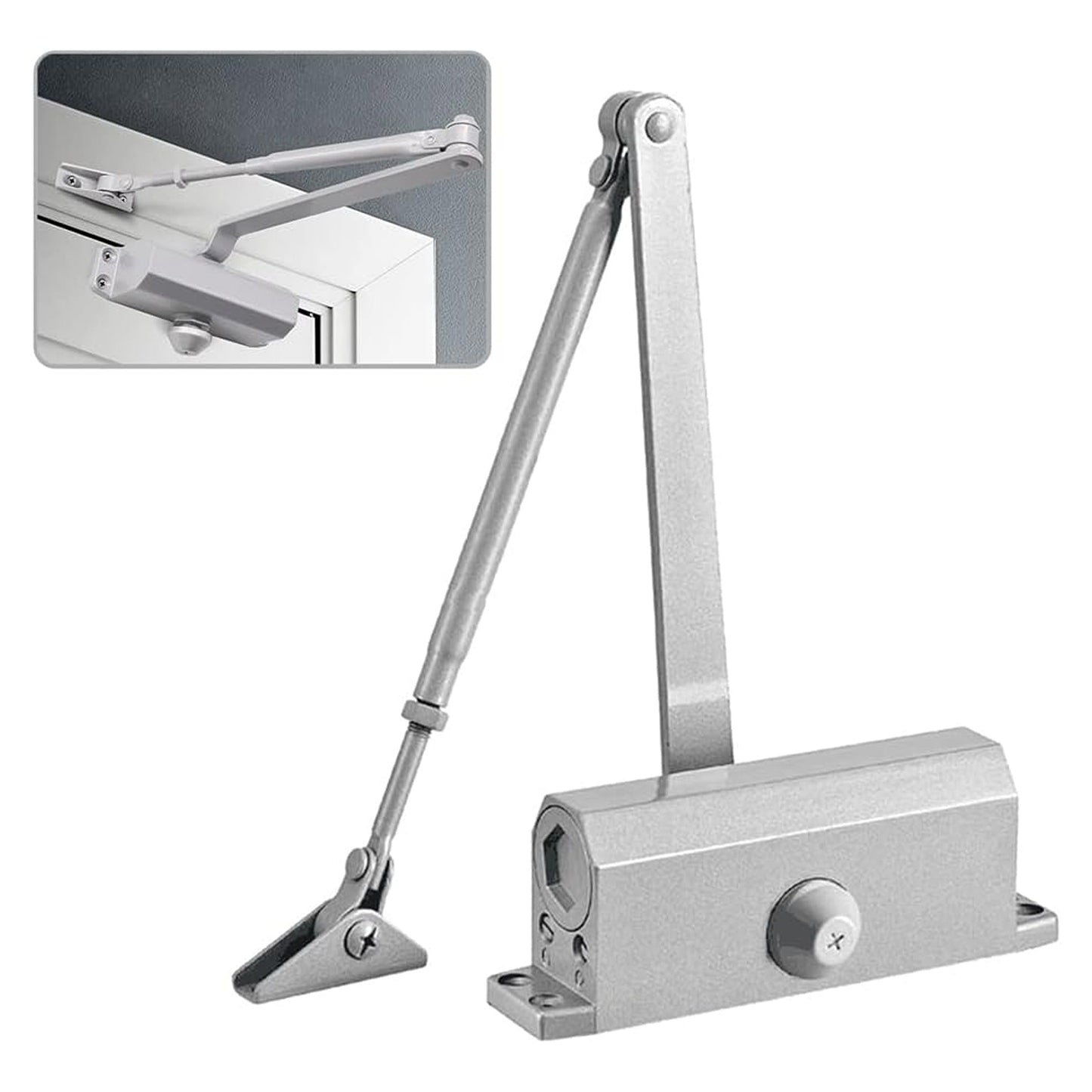 Hydraulic Light Door Automatic Closer Adjustable for 25-80KG Doors