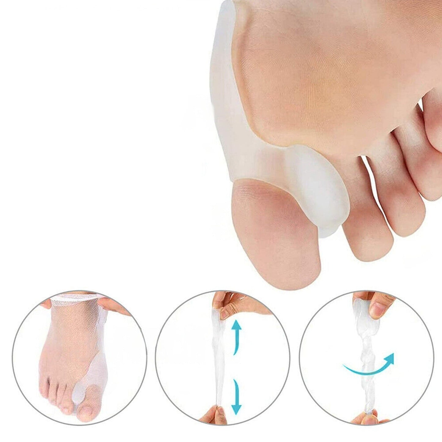 2pcs Hallux Valgus Bunion Corrector Silicone Gel Toe Separators