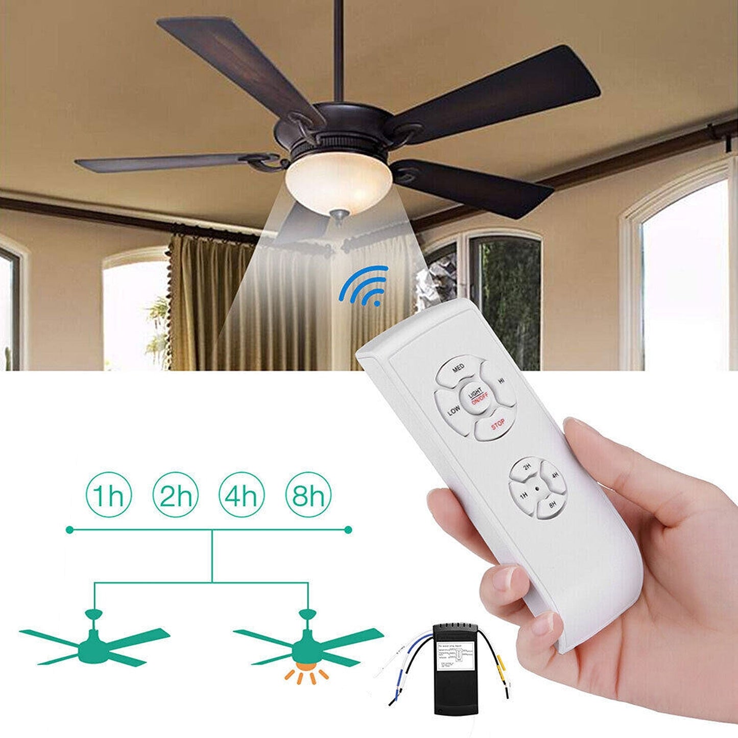 Universal Ceiling Fan Remote with Wireless Control Kit for Lighting
