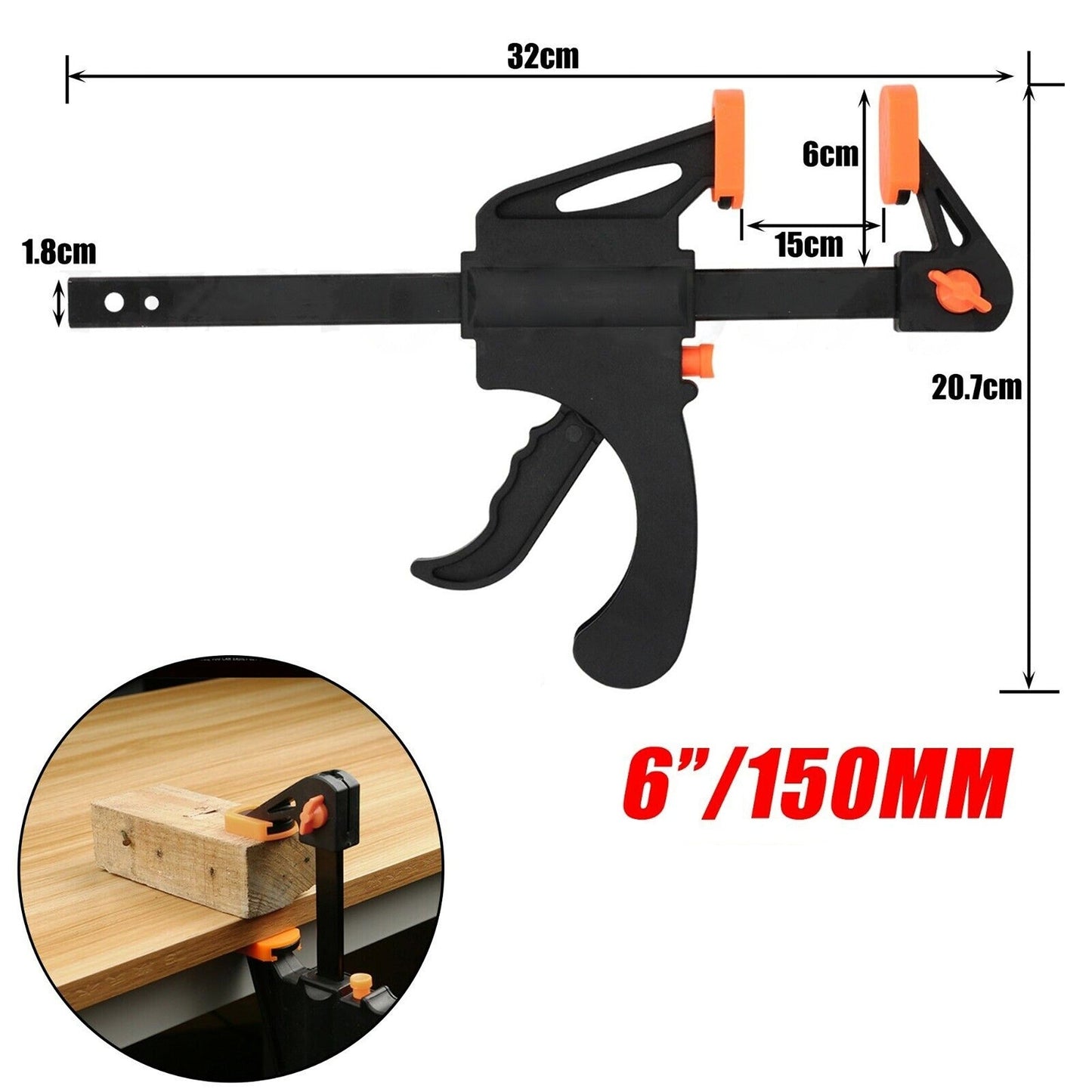 Quick Grip F-Style Ratchet Release Squeeze Woodworking Bar Clamp