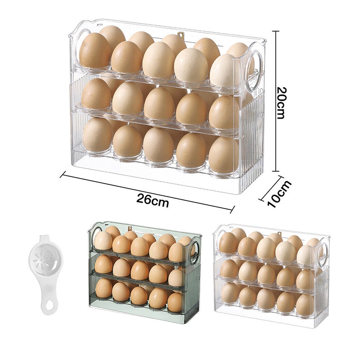3-Layer Egg Storage Organizer for Refrigerators
