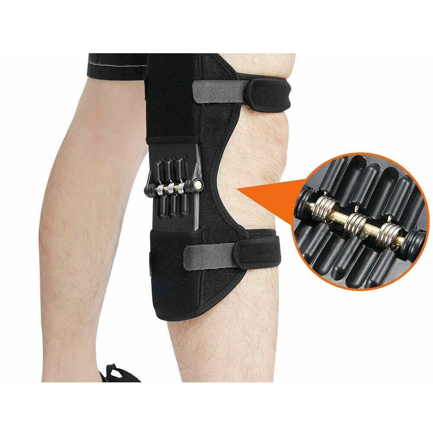 1Pair Rebound Power Knee Stabilizer Pads Joint Support Spring Brace