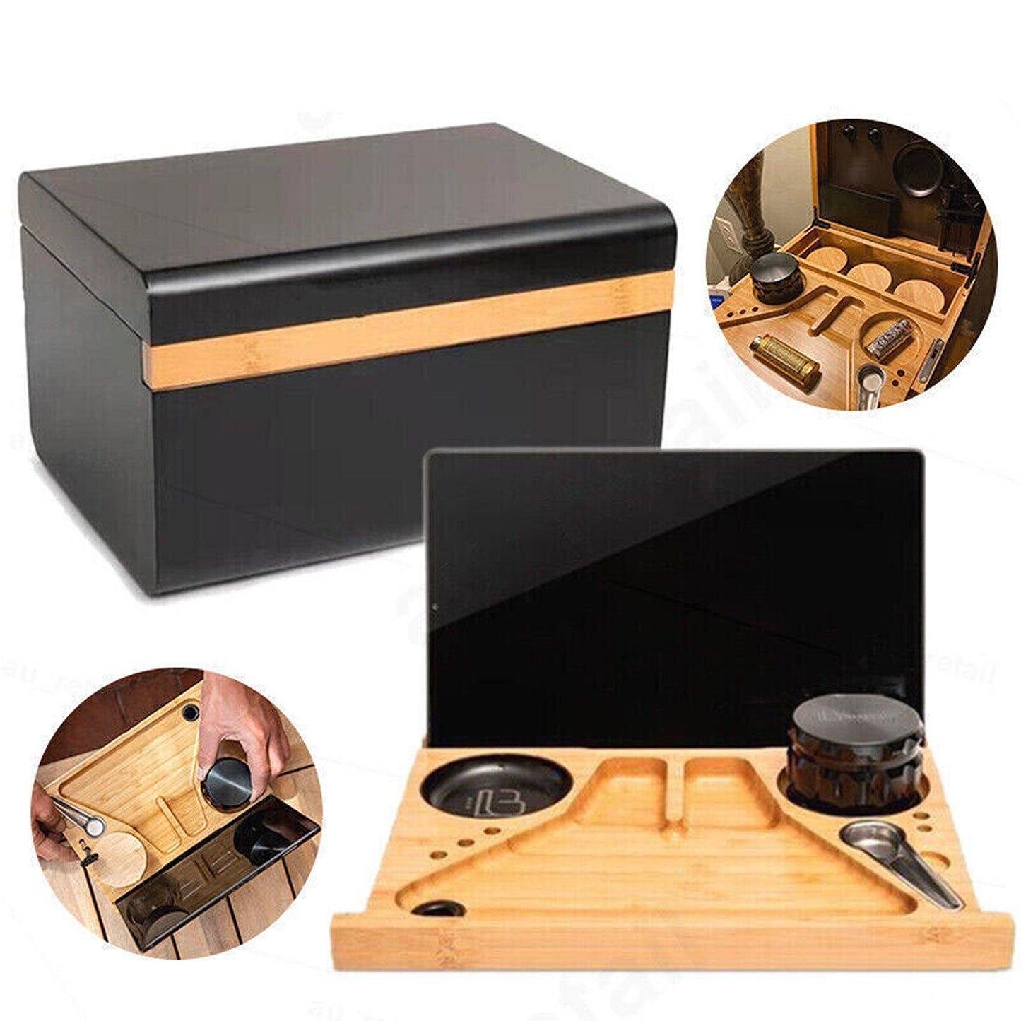 Lockable Wooden Storage Chest with Rolling Tray Ideal Gift