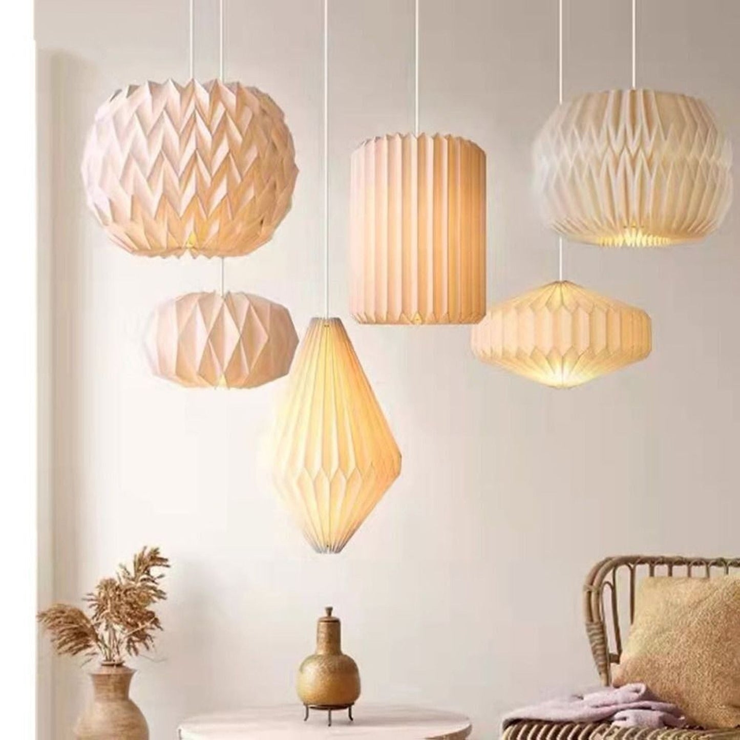 Origami Inspired Creative Pendant Ceiling Lampshade for Home Lighting