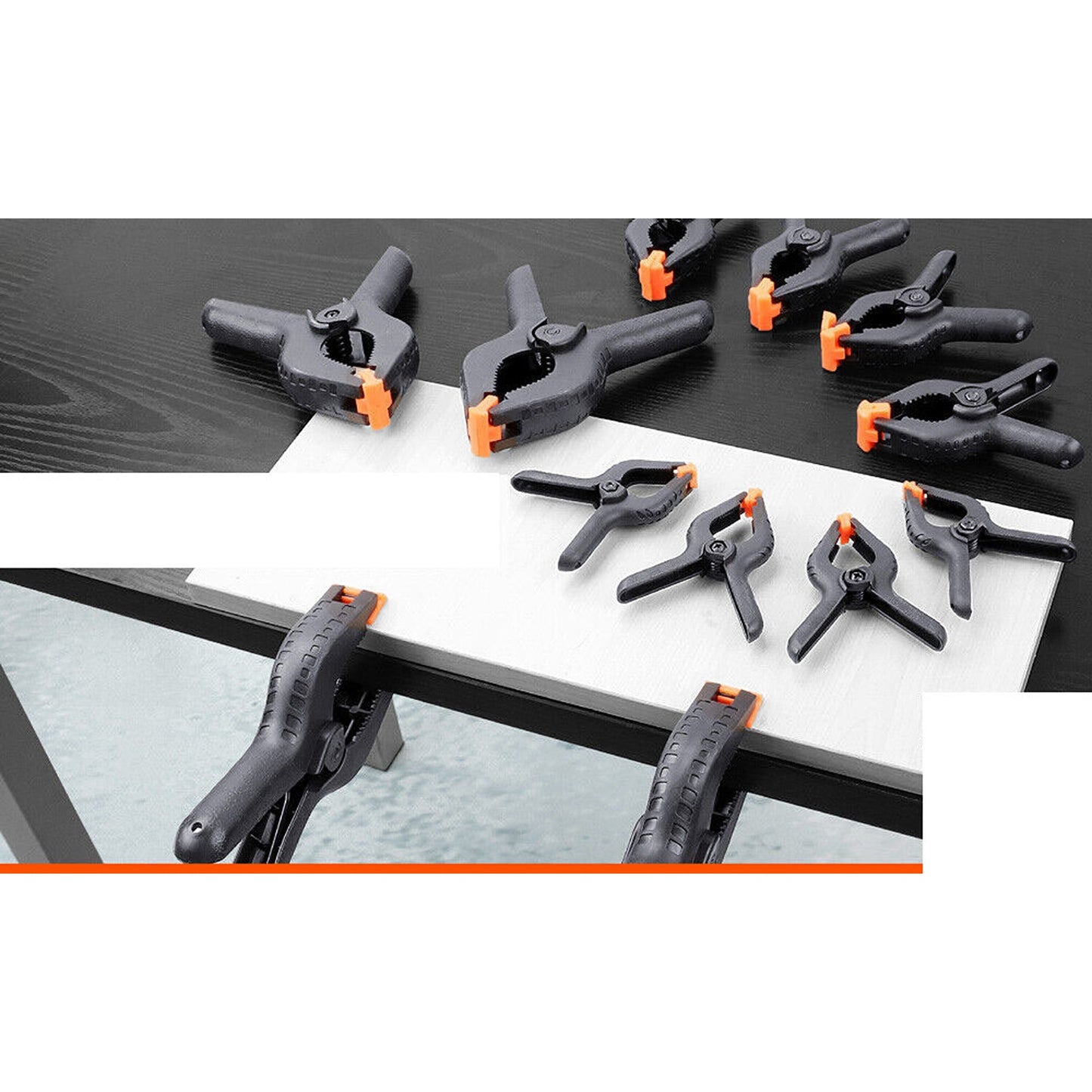 Set of 12 Nylon Quick Grip Spring Clamps for DIY and Heavy Duty Use