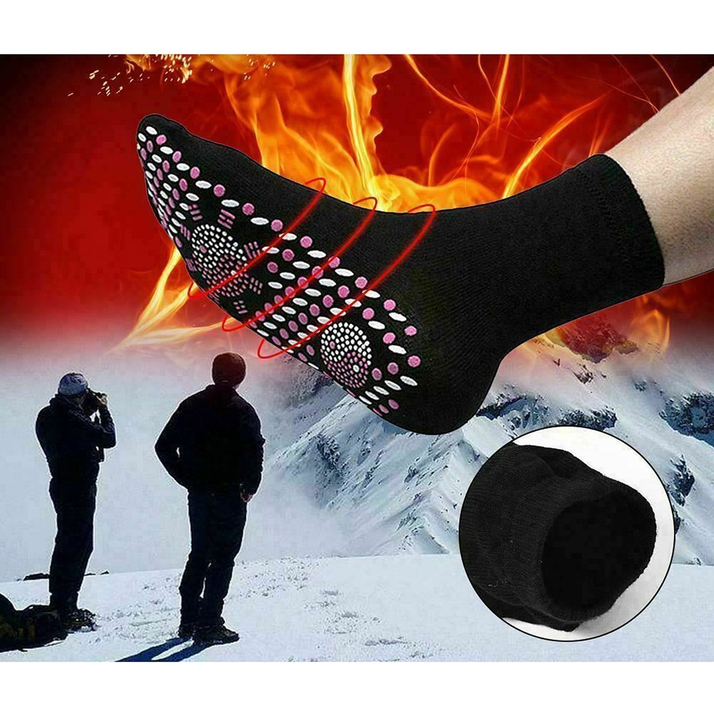 Self-Heating Tourmaline Magnetic Therapy Socks for Winter Warmth