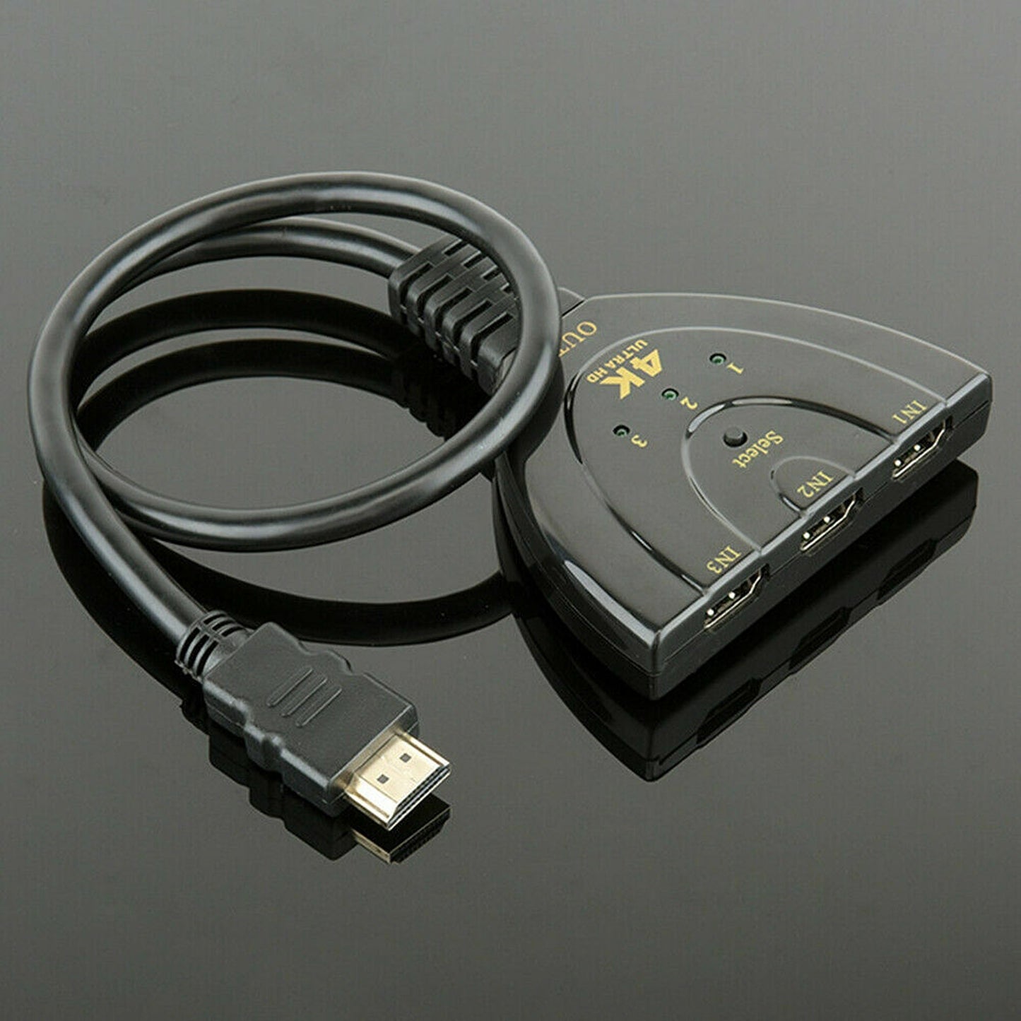 HDMI 4K 3-In-1 Out Switcher Selector Splitter Hub for HDTV 1080p