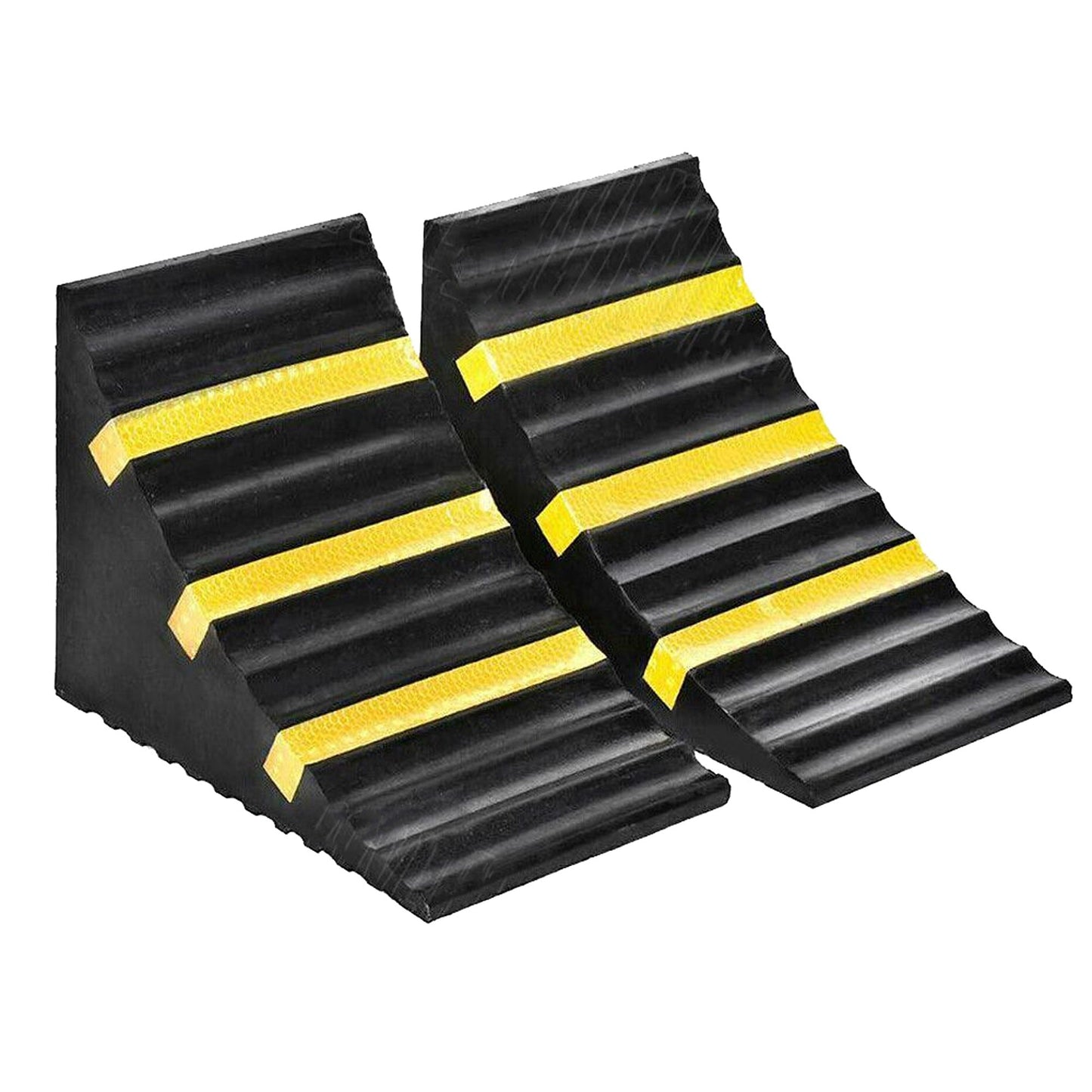 2pcs Rubber Wheel Chocks with Handle for Trucks Trailers Boats