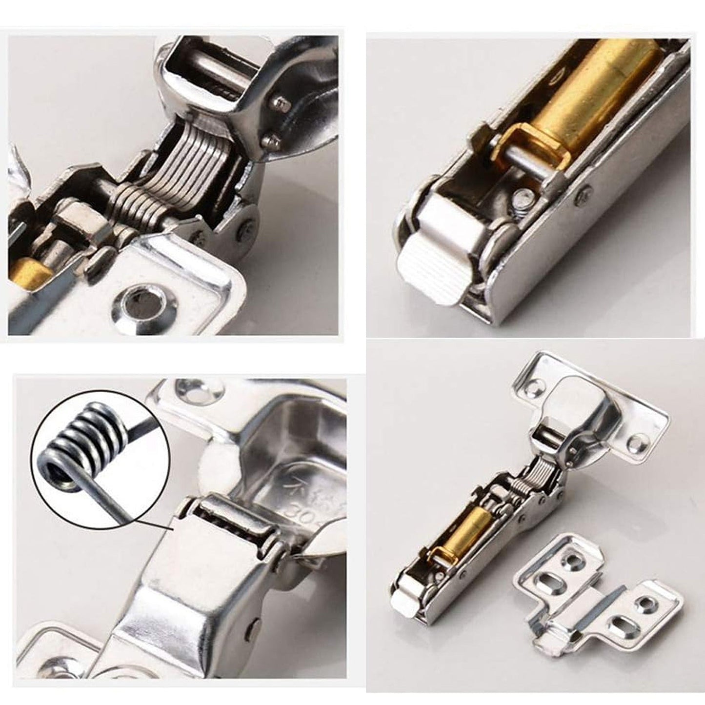 10pcs Kitchen Cabinet Door Hinge Full Overlay Wardrobe Cupboard Close