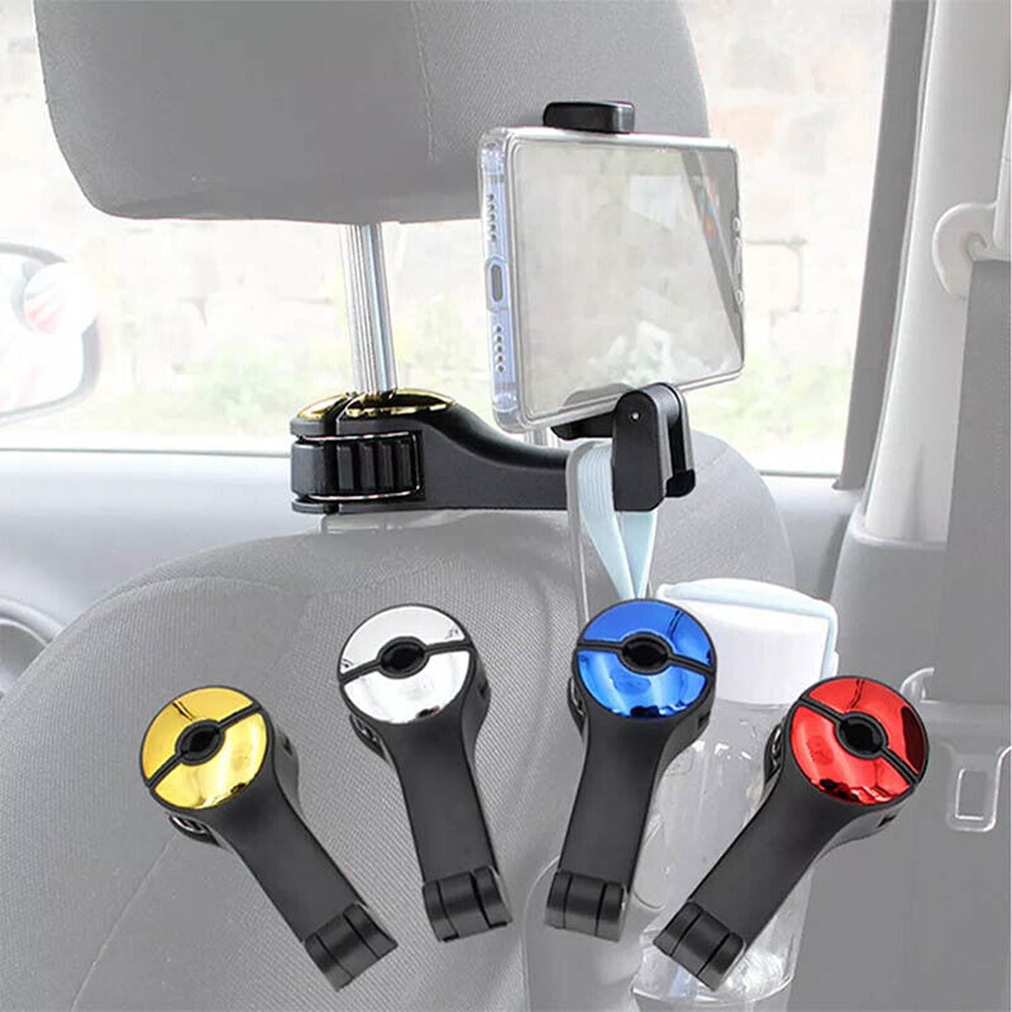 2-in-1 Car Seat Storage Hook with Mobile Phone Holder