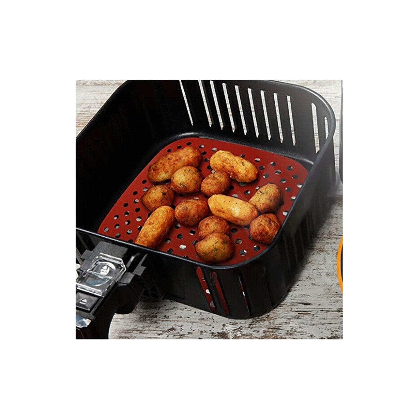 Reusable Non-Stick Silicone Air Fryer Liners Square and Round Basket Mat