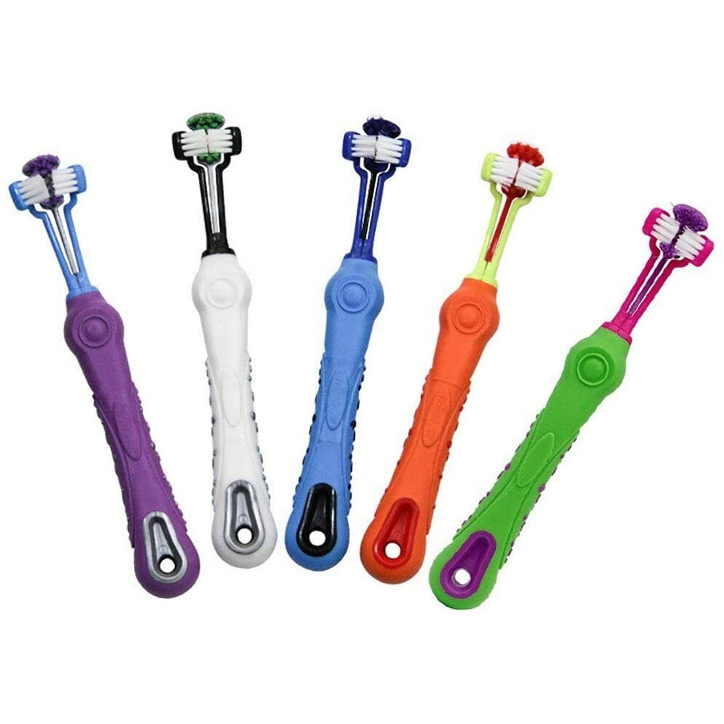 Pet Dental Care Three-Sided Dog Toothbrush for Tartar Reduction