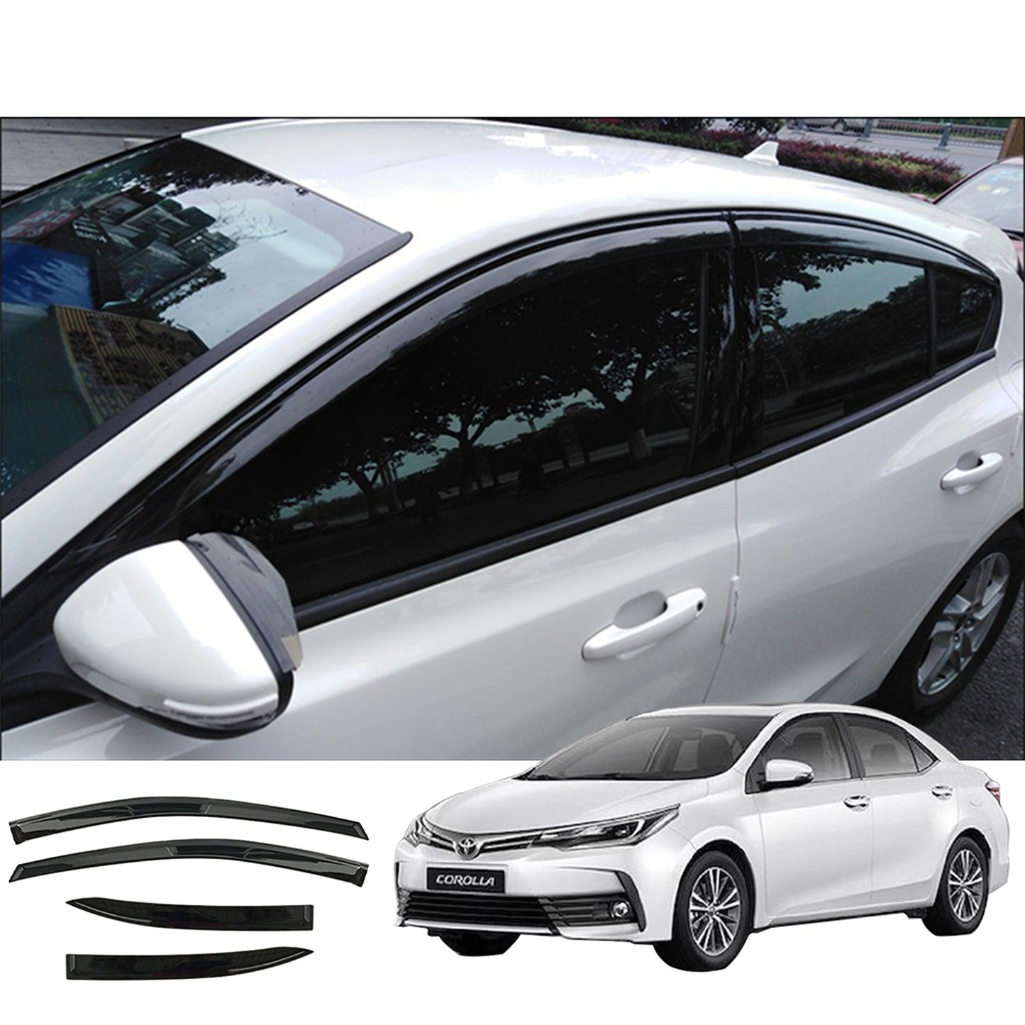 Weathershields for Toyota Corolla Sedan Premium Weather Shields 2014-2018