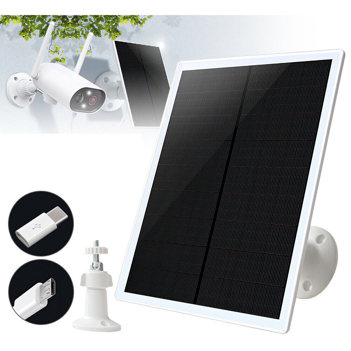 6W Output Micro USB Solar Panel for Outdoor Security Cameras