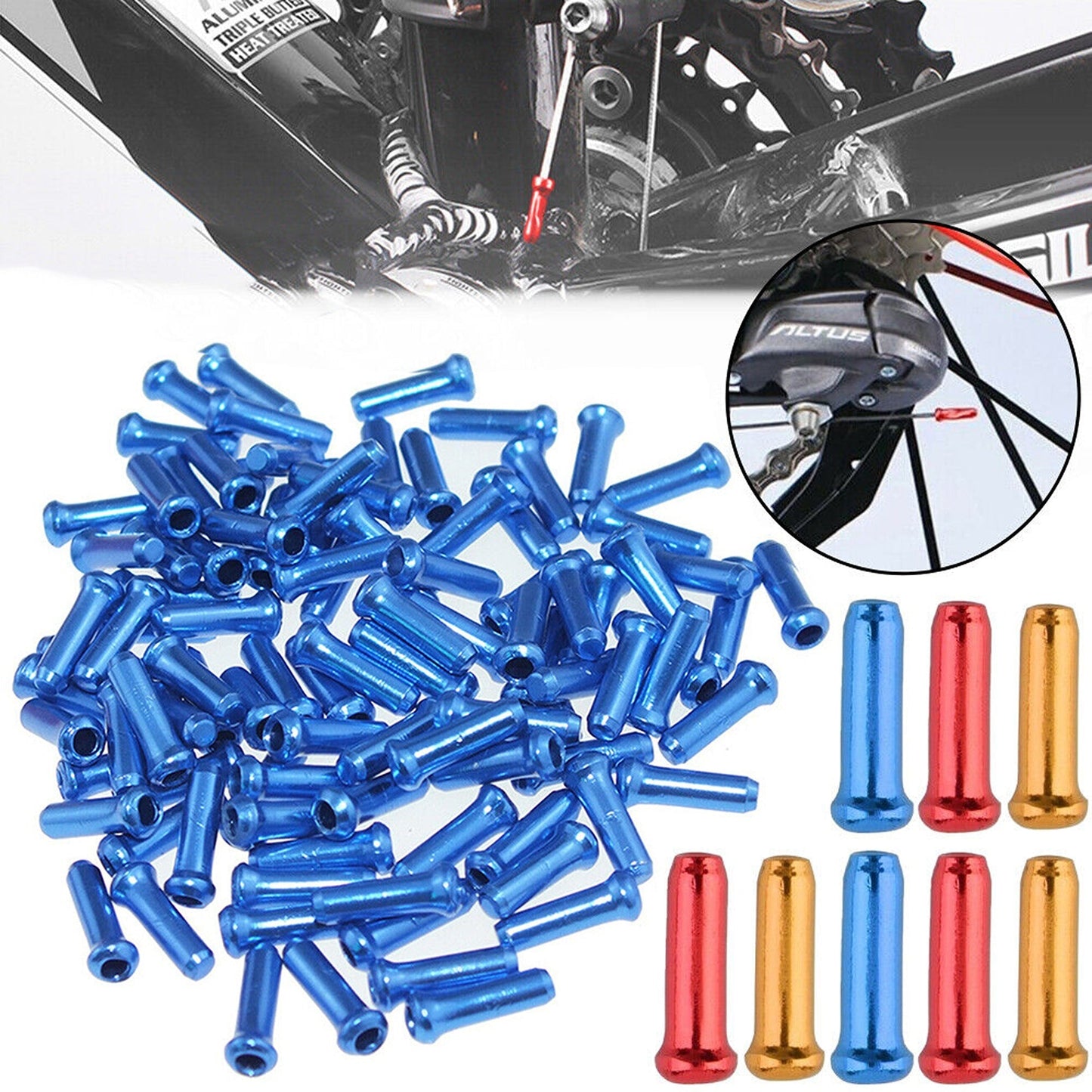 12pcs Alloy Crimp Ferrules for MTB Road Bike Brake Cables