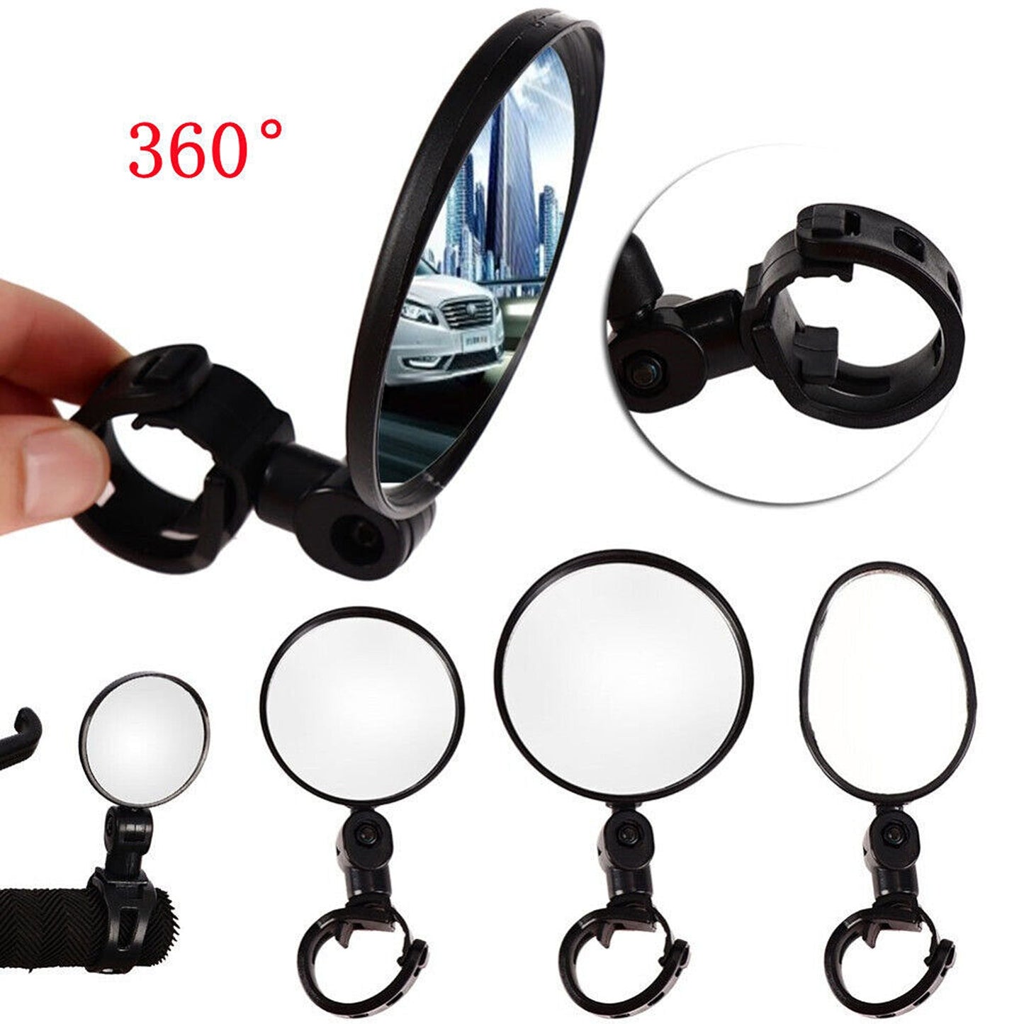Convex Rearview Mirror for Bicycle Mountain Bike Handlebar Side Mirror