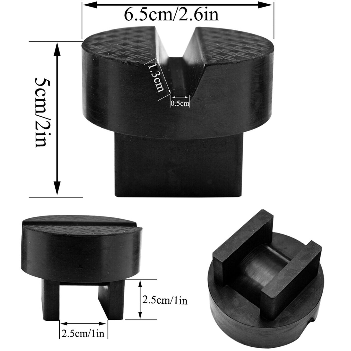 2pcs Rubber Jacking Pad with Slotted Rail for Car Lift