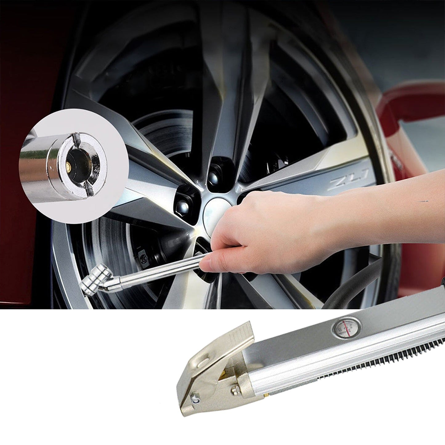 Tire Inflator Deflator Gauge Professional Air Pressure Tool with Gauge