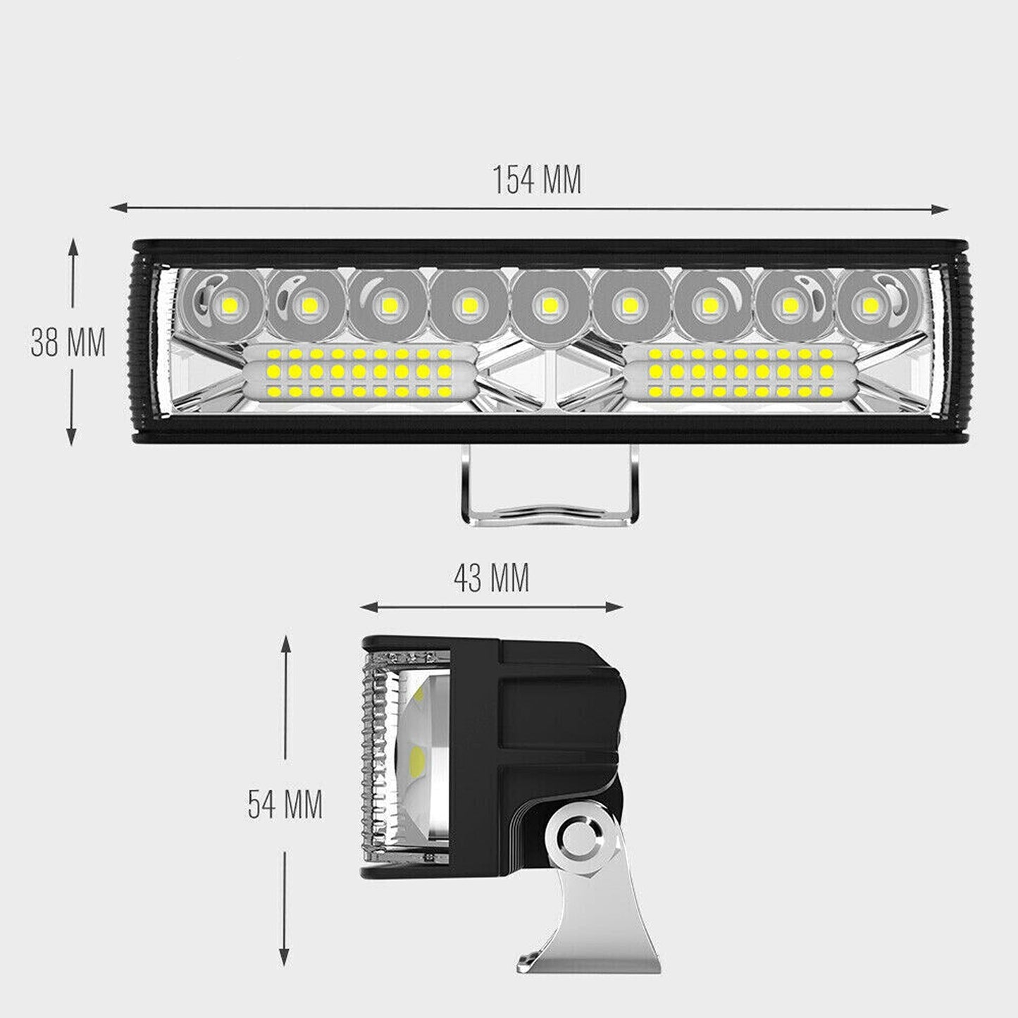 2pcs LED Light Bar Pods with Flood and Spot Beam for Offroad 4WD SUVs