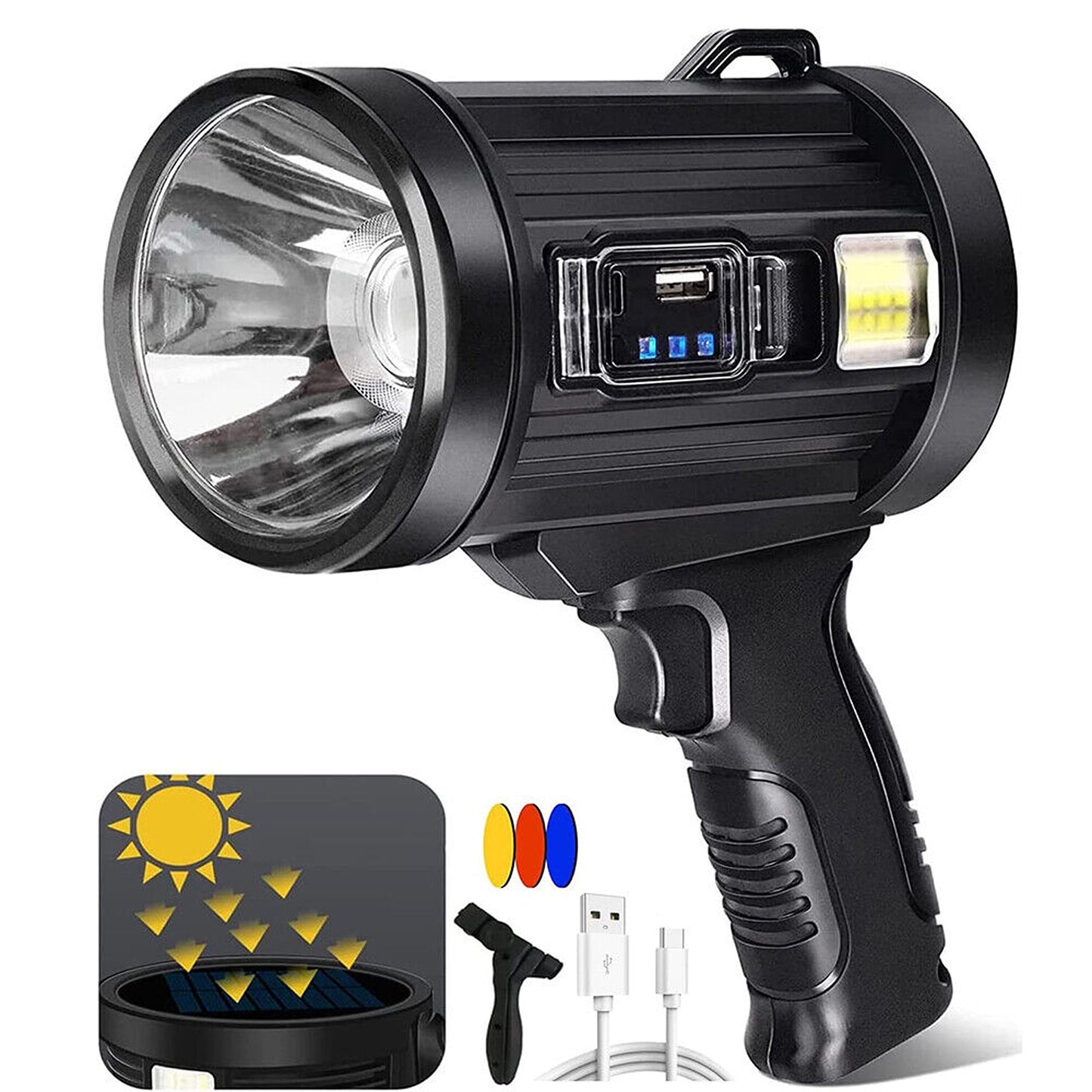 200000 Lumen Handheld Searchlight with Side LED