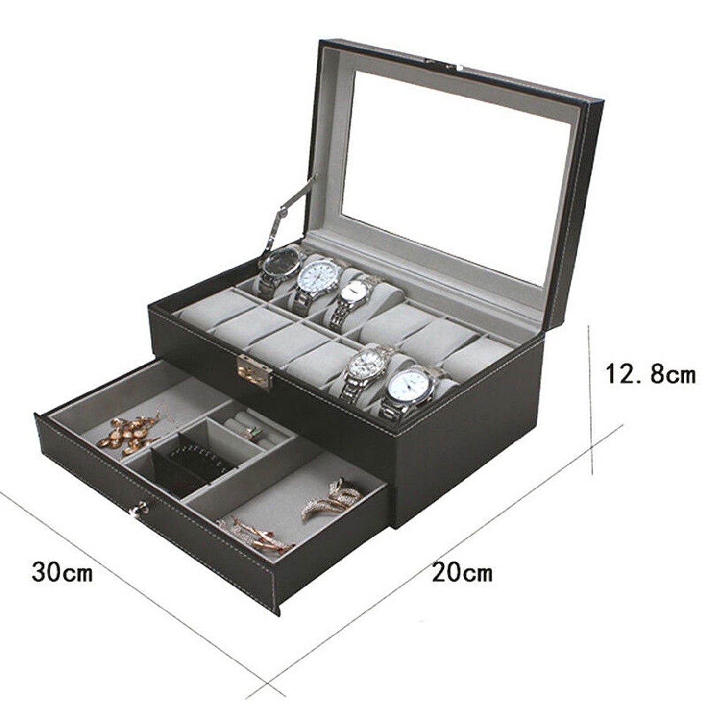Watch Display Organizer Jewelry Storage Case Box