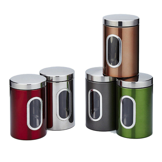 Kitchen Storage Container Tins for Tea Coffee Sugar Pasta Herbs and Biscuits