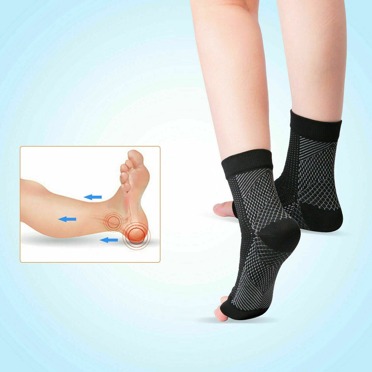 Compression Ankle Foot Sleeve for Plantar Fasciitis Swelling Relief