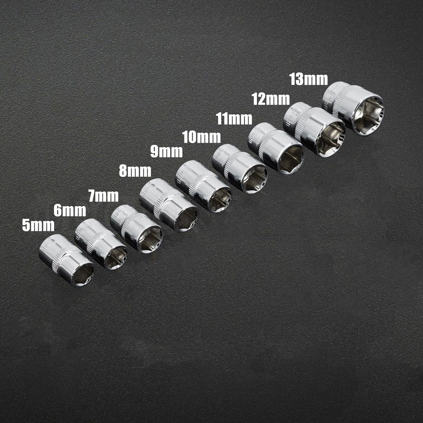CRV Drive Sockets Set Power Tools Sizes 5 to 21mm