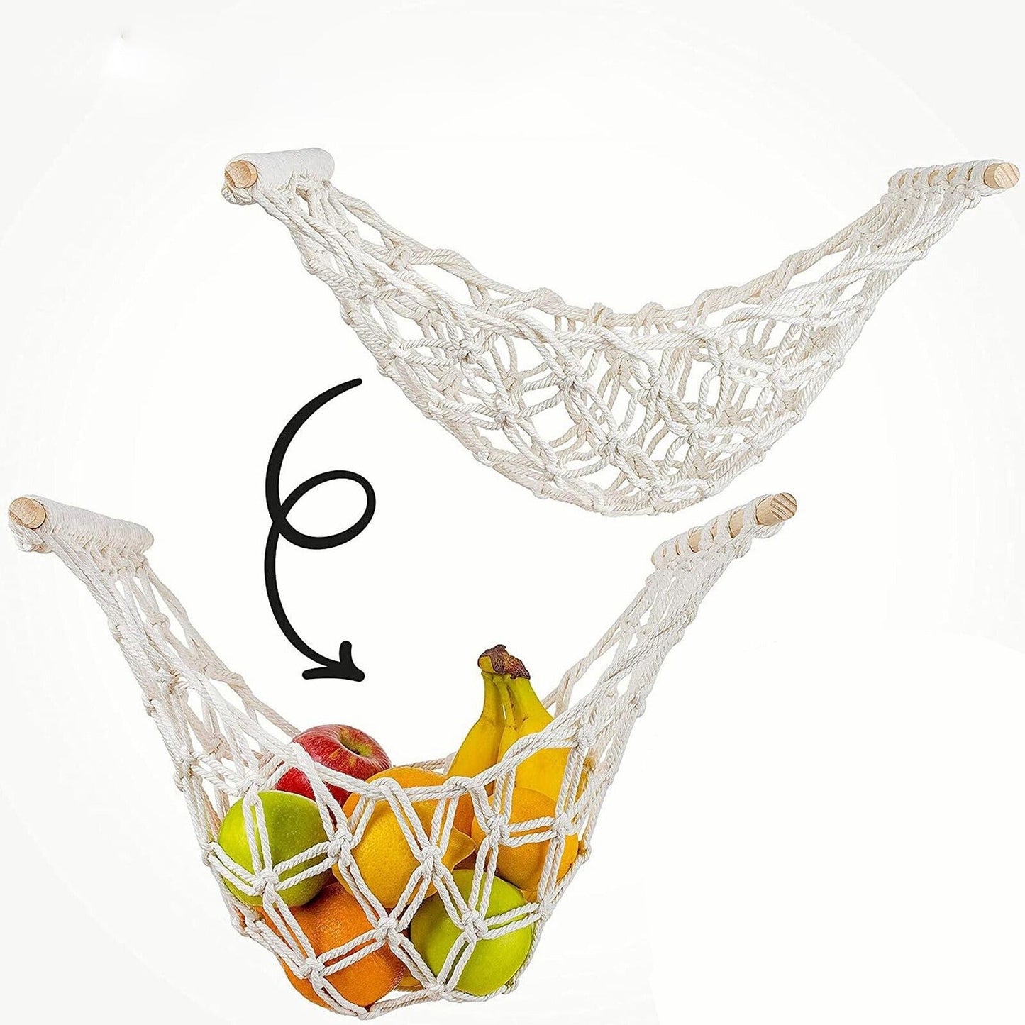 Kitchen Fruit Hammock Net Hanging Basket Storage for Dormitory Home 2 Styles