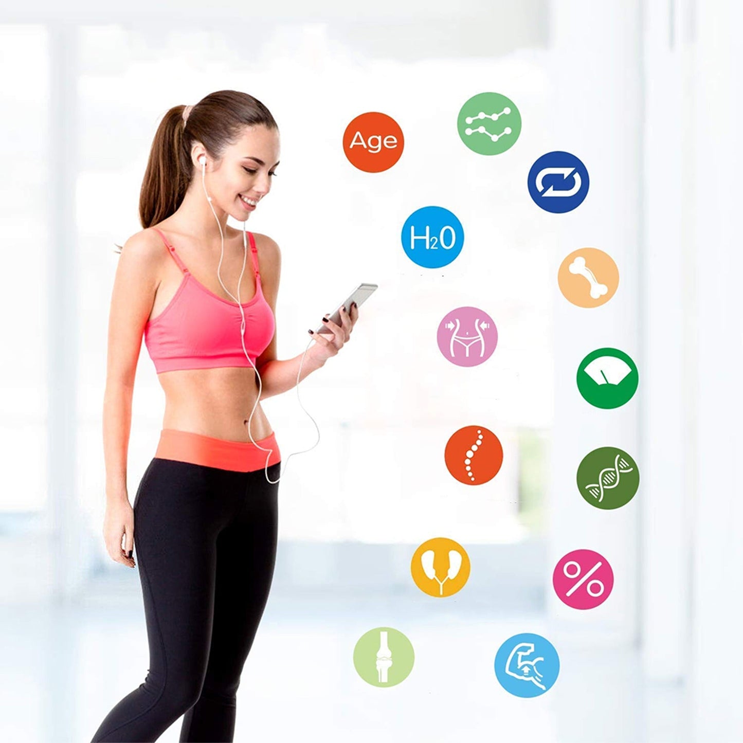 Black Digital Body Fat Scale Wireless Bathroom Bluetooth Weight BMI Monitor