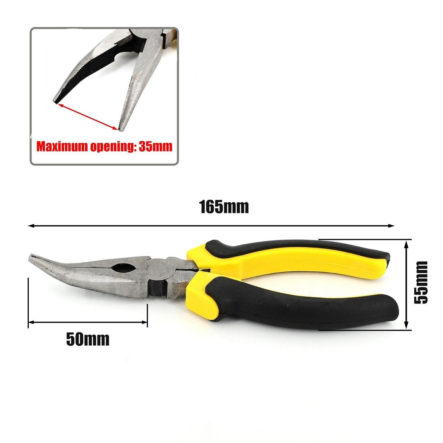 6in Bent Snip Needle Nose Pliers for Jewelry and Wire Cutting