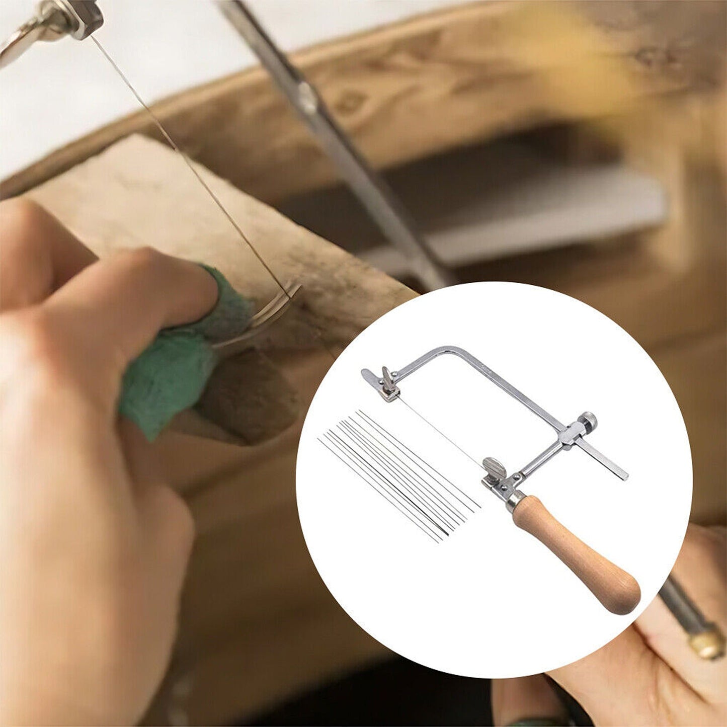 Jewelers U-shaped Saw DIY Tool with 12 Blades Kit