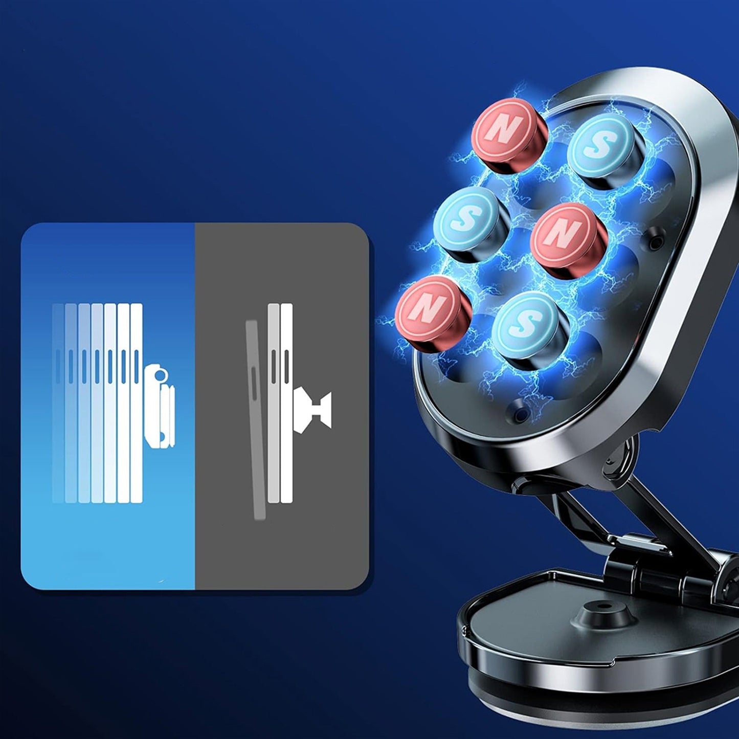 Magnetic Phone Holder Metal Folding Mount Cell Car GPS Stand