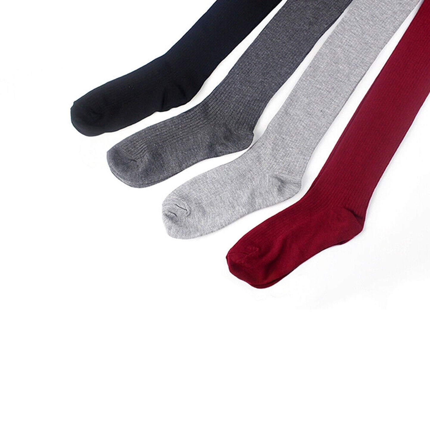 Women Thigh High Socks Solid Color Over Knee Long Cable Knit