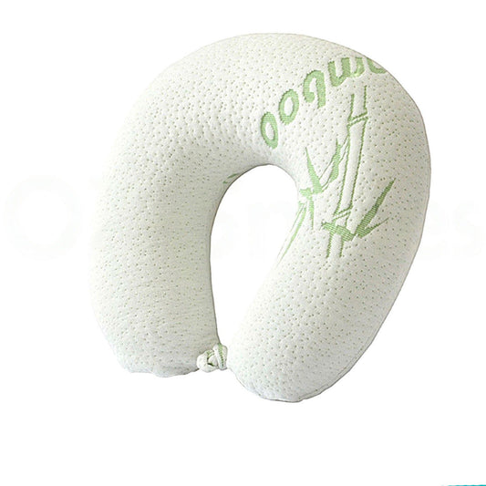 Bamboo Memory Foam U-Shaped Neck Support Pillow for Travel