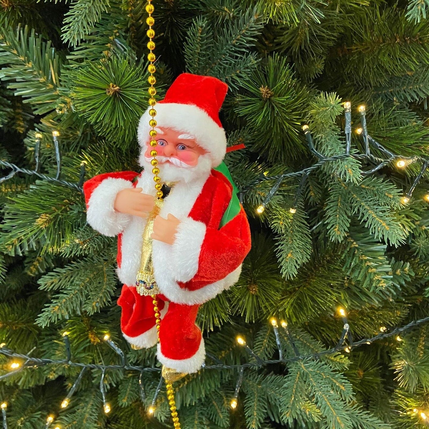 Musical Santa Claus Toy Climbing Rope Ladder Xmas Gift Decor