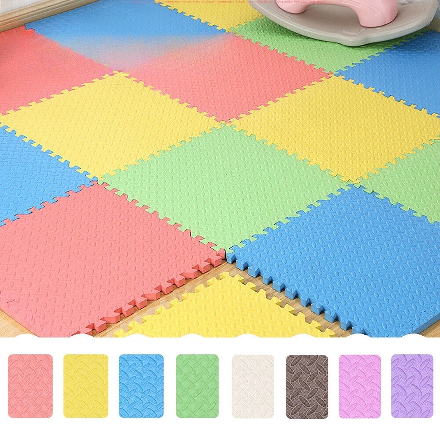 Soft EVA Rubber Foam Interlocking Floor Mats for Kids Gym and Camping