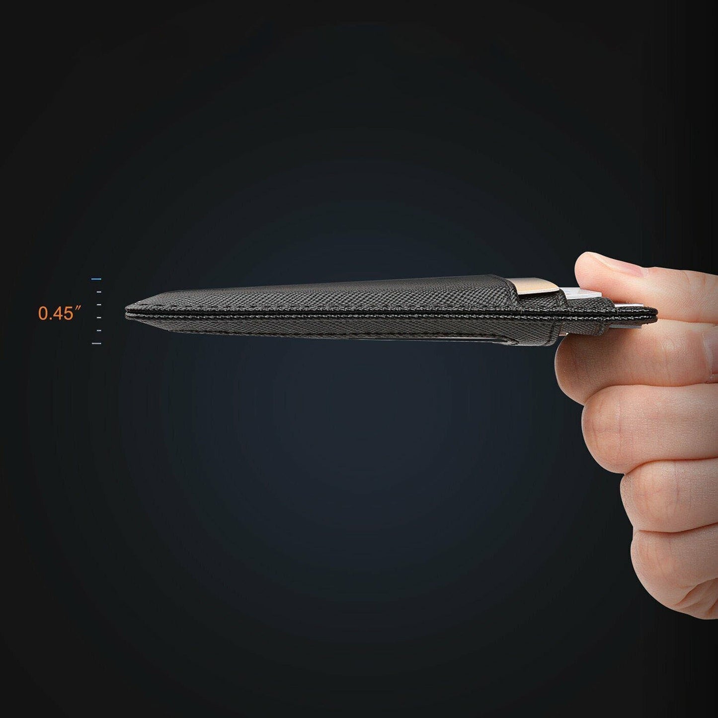 Flip Leather Slim Wallet with RFID Blocking and Credit Card Holder