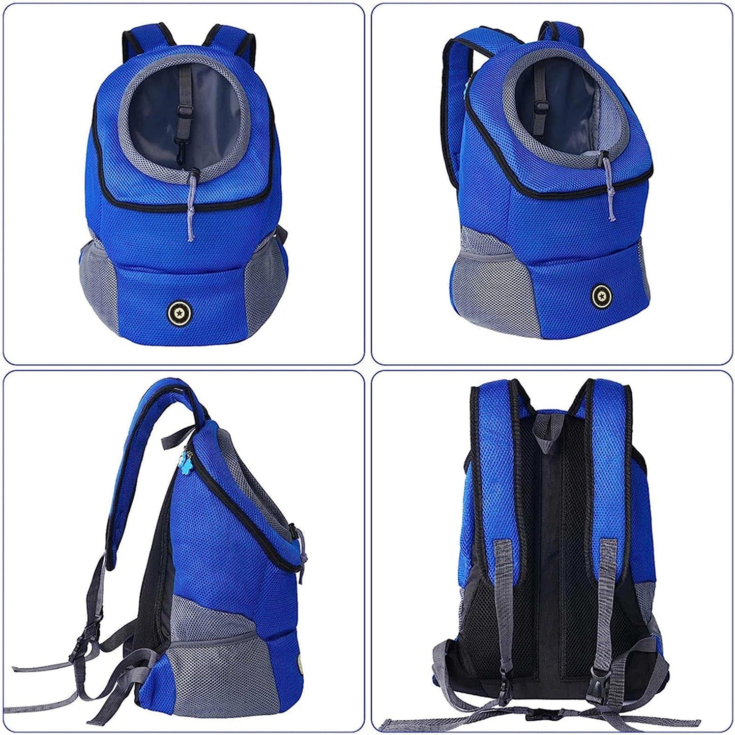 Blue Mesh Travel Pet Backpack Dog Carrier Shoulder Bag