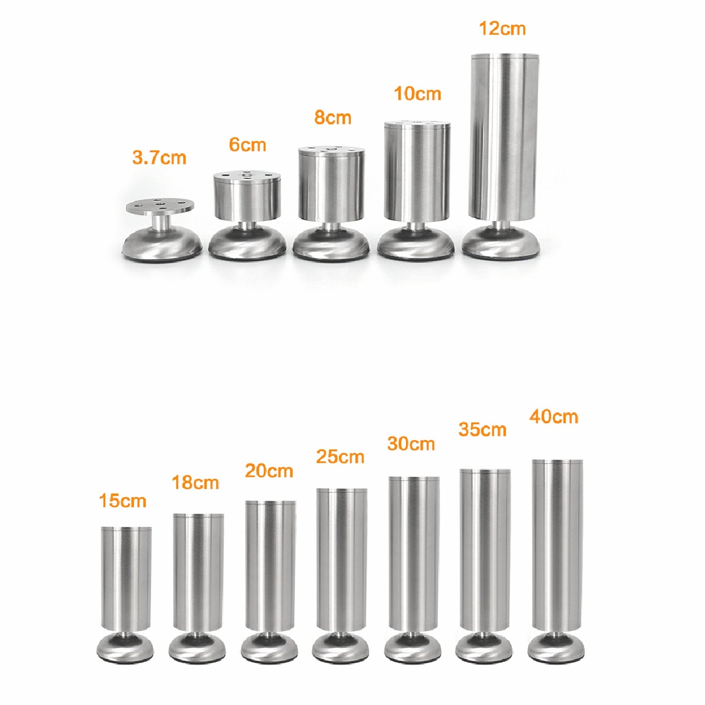 4pcs Round Stainless Steel Sofa and Table Leg Replacements