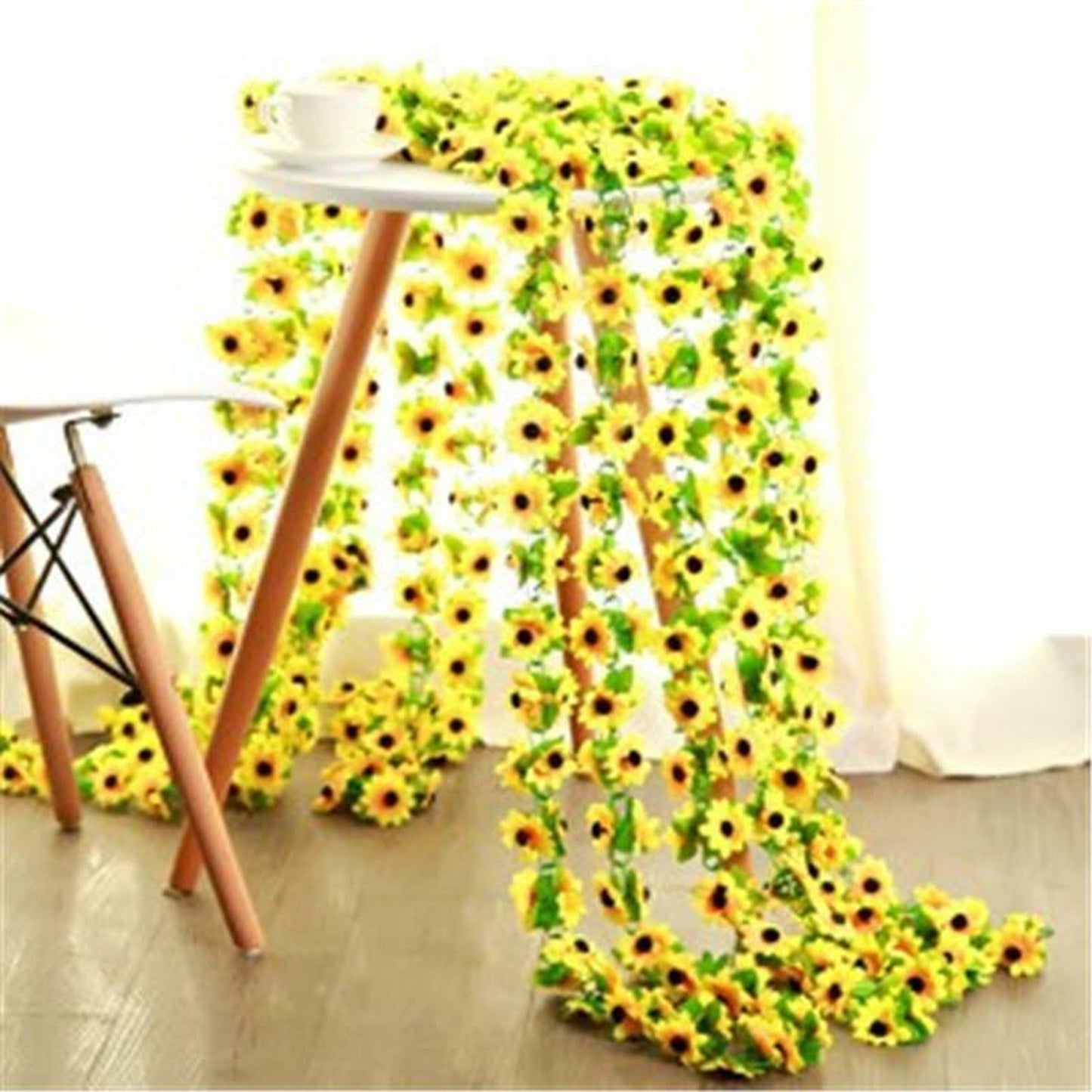 Sunflower Floral Vine Garland Silk Wedding Arch Decoration