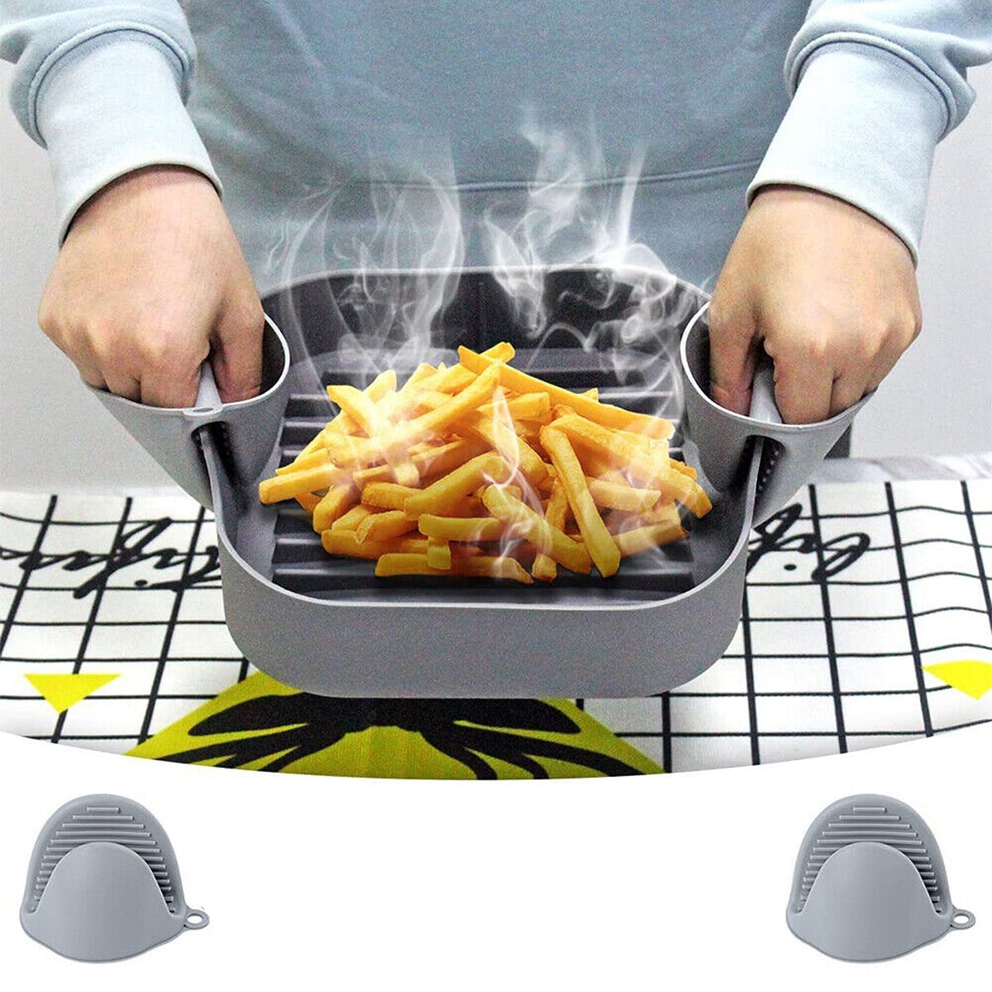 Reusable Silicone Basket Liner for Air Fryers Non-Stick Baking and Cooking Mat